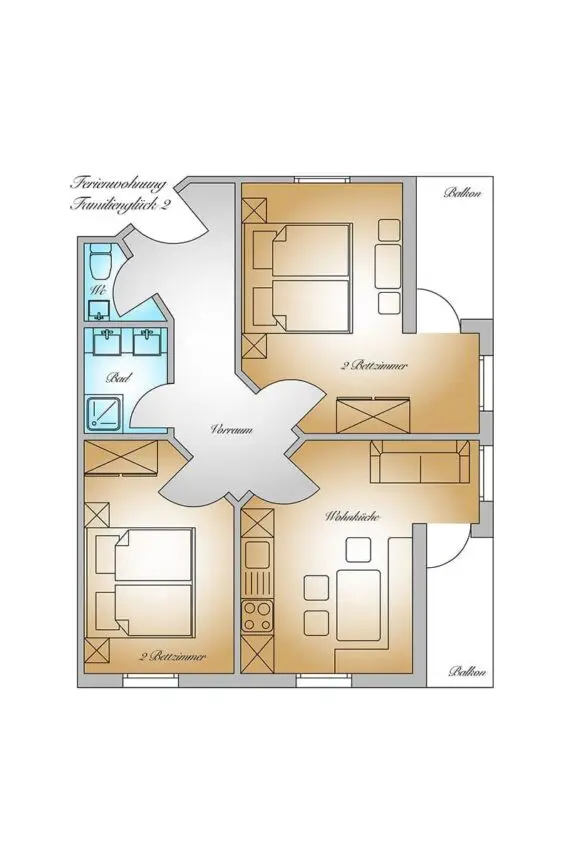 Grundriss - Ferienwohnung Familienglück, Gästehaus Herrmann