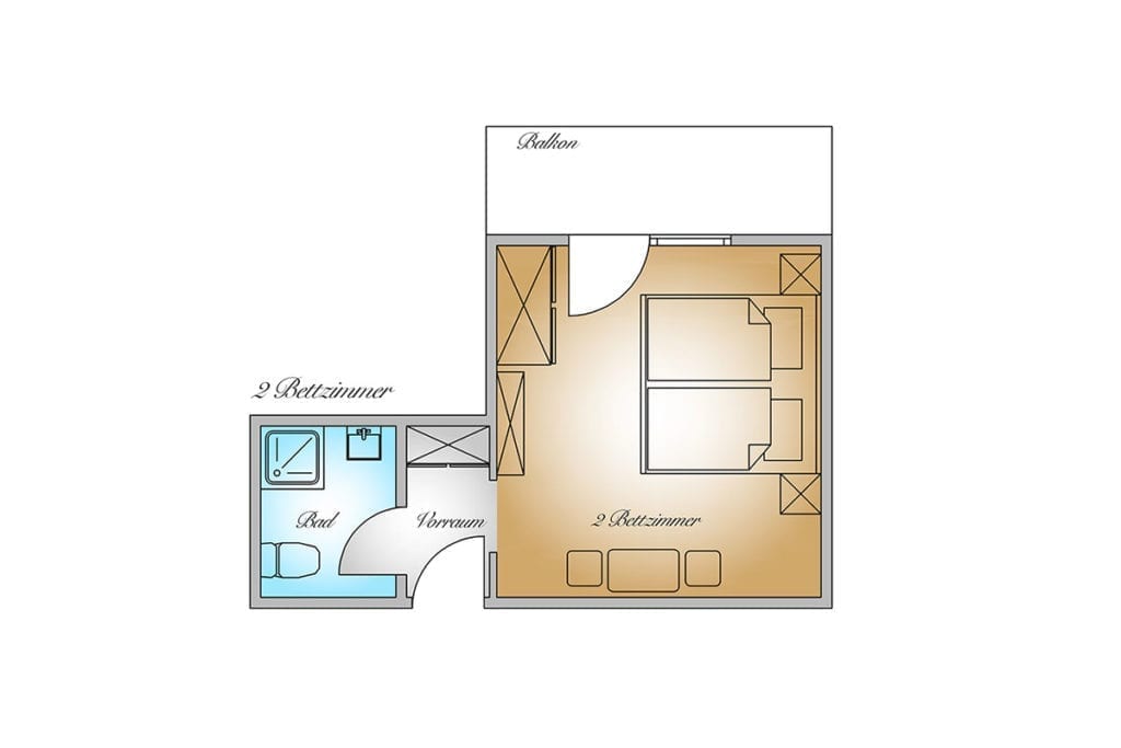 Grundriss - Wohlfühl-Doppelzimmer, Gästehaus Herrmann